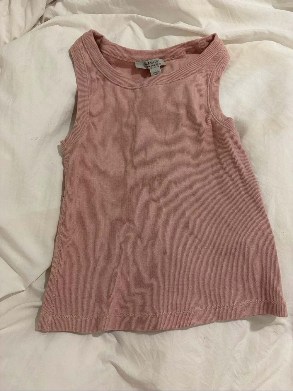 Ilsaint Pink Ribbed Tank Top for Kids